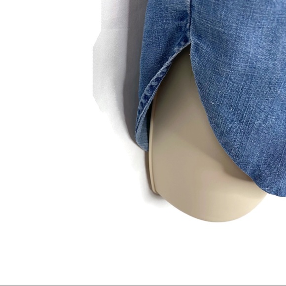 Ann Taylor Loft Blue Soft Denim Tunic front buttons With Collar Small - Picture 10 of 10